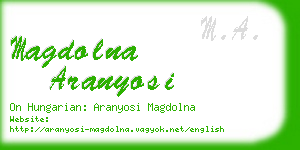 magdolna aranyosi business card